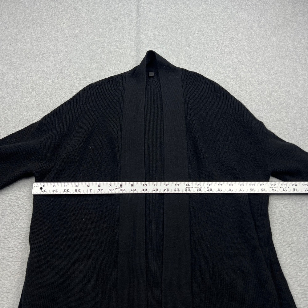 Lululemon Merino Wool-Blend Ribbed Long Wrap Sweater Womens 8 Black Cardi W3GKBS - Picture 3 of 10